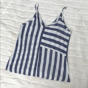 Mod Ref Blue White Tank Camisole